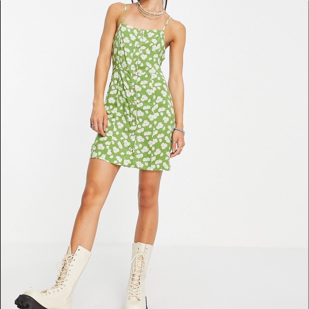 Topshop button through daisy mini slip dress